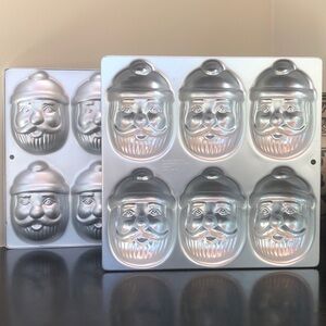 WILTON Mini Santa Cake Pans 1983 #502-3878- Vintage- Set of 2
